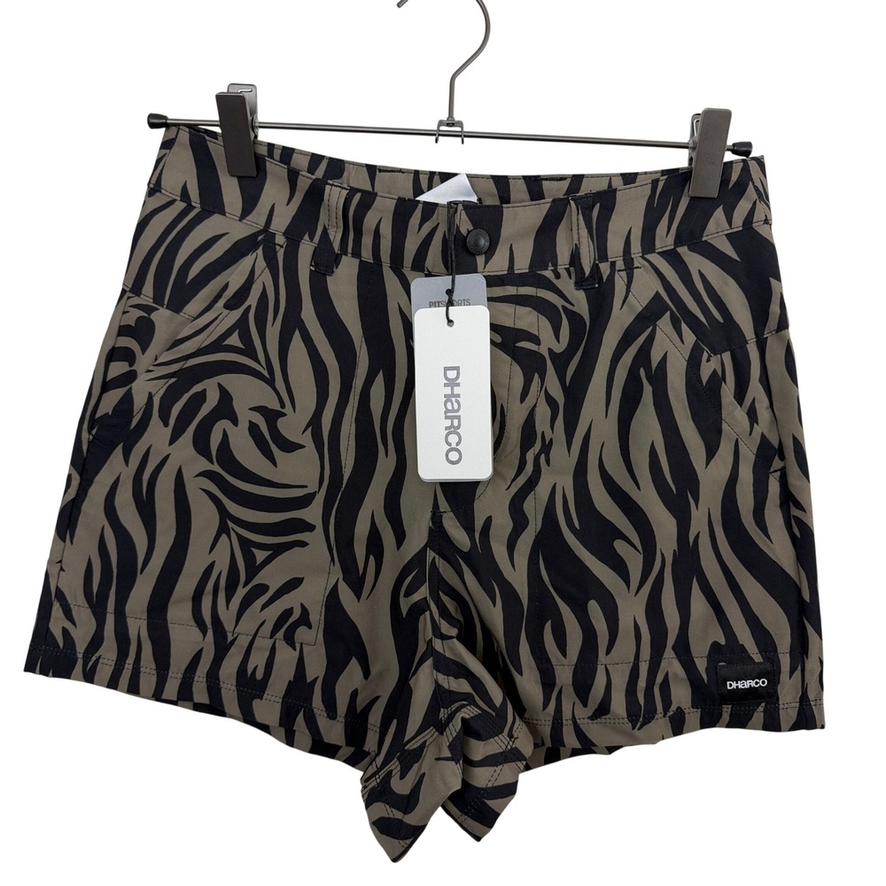 DHaRCO Pit Shorts Womens XS Cypress Zebra Print Mountain Bike MTB Casual